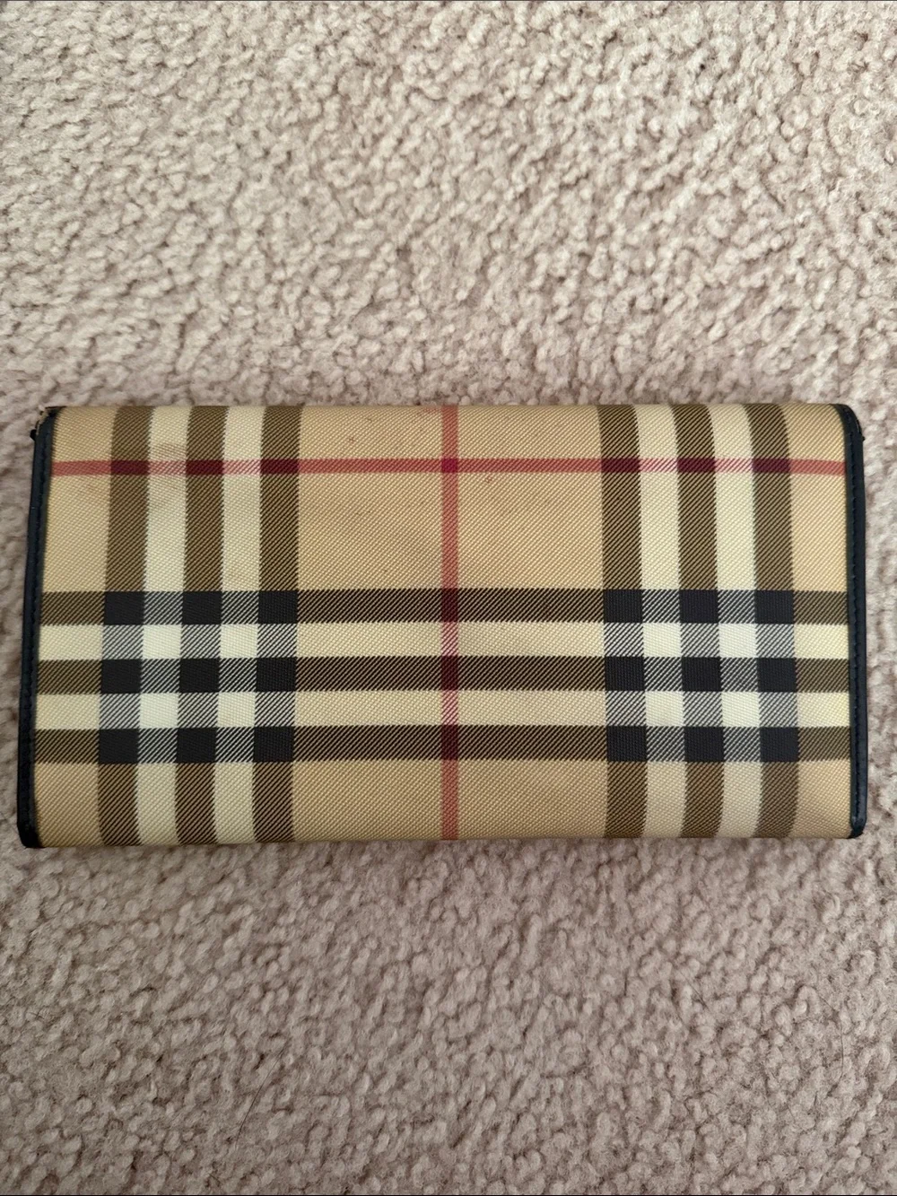 Burberry Classic Nova Check Fold Wallet in Tan and Black